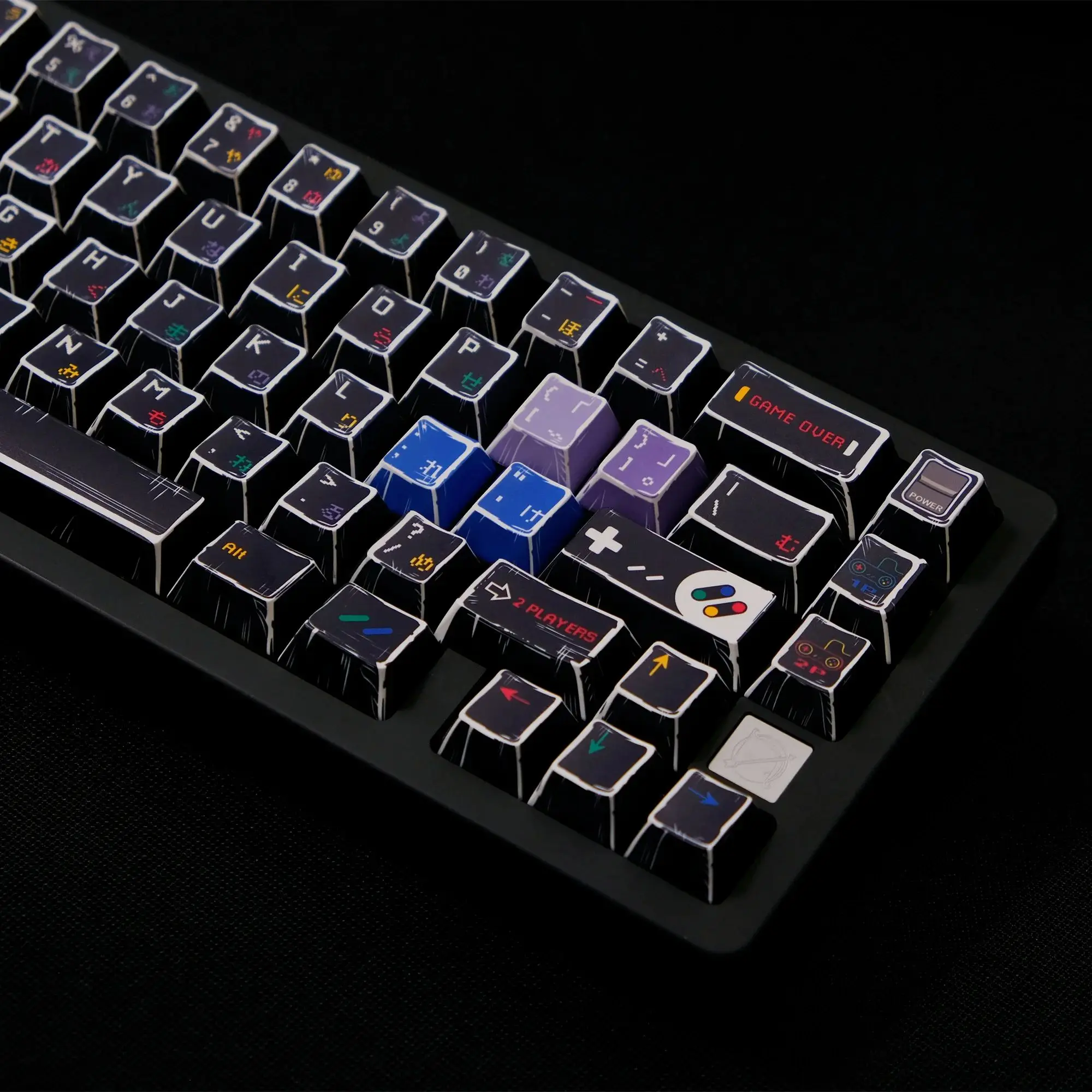 Juego de teclas de estilo Manga SFC, 151 teclas, perfil PBT Cherry para teclado mecánico MX Cherry Switch 61/64/68/75/84/87/98/104 - imagen 2