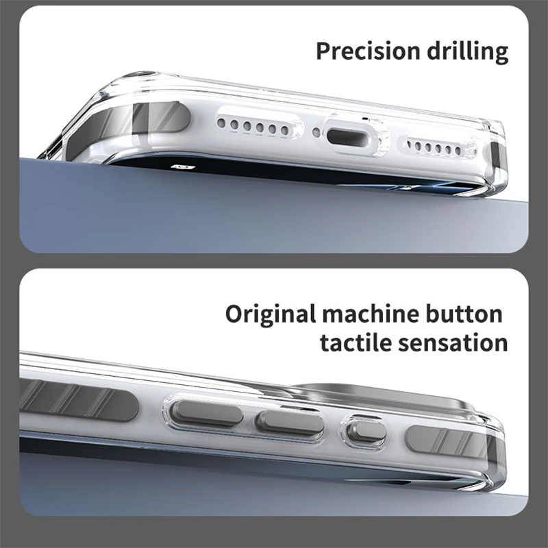 Funda transparente con carga inalámbrica magnética Magsafe para iPhone 17 Air 16 15 14 13 12 Pro Max, cubierta a prueba de golpes con borde suave a rayas de PE - imagen 5