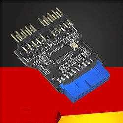 Divisor USB 19-pin a dual 9-pin - concentrador 2.0 para placa base