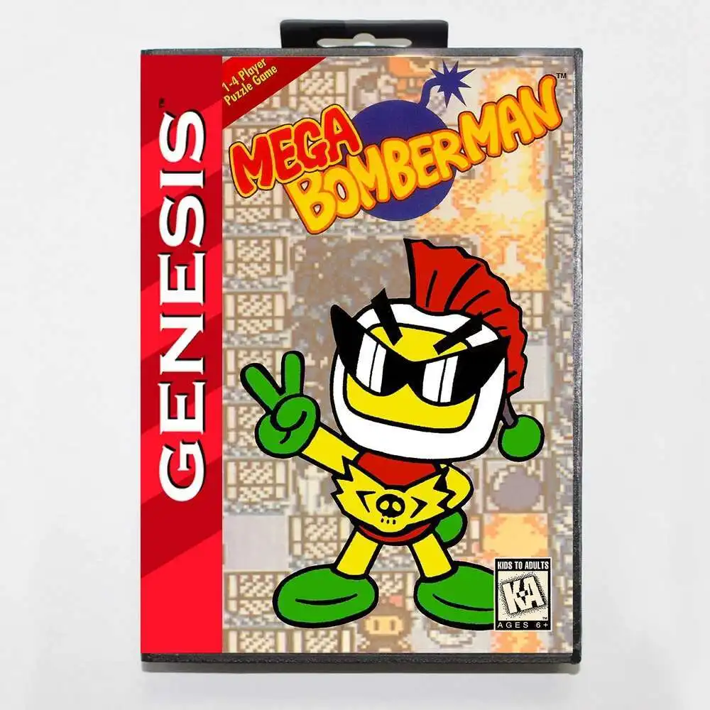 Tarjeta de juego Megabomberman MD con caja estadounidense personalizada para consola Sega Megadrive Genesis de 16 bits