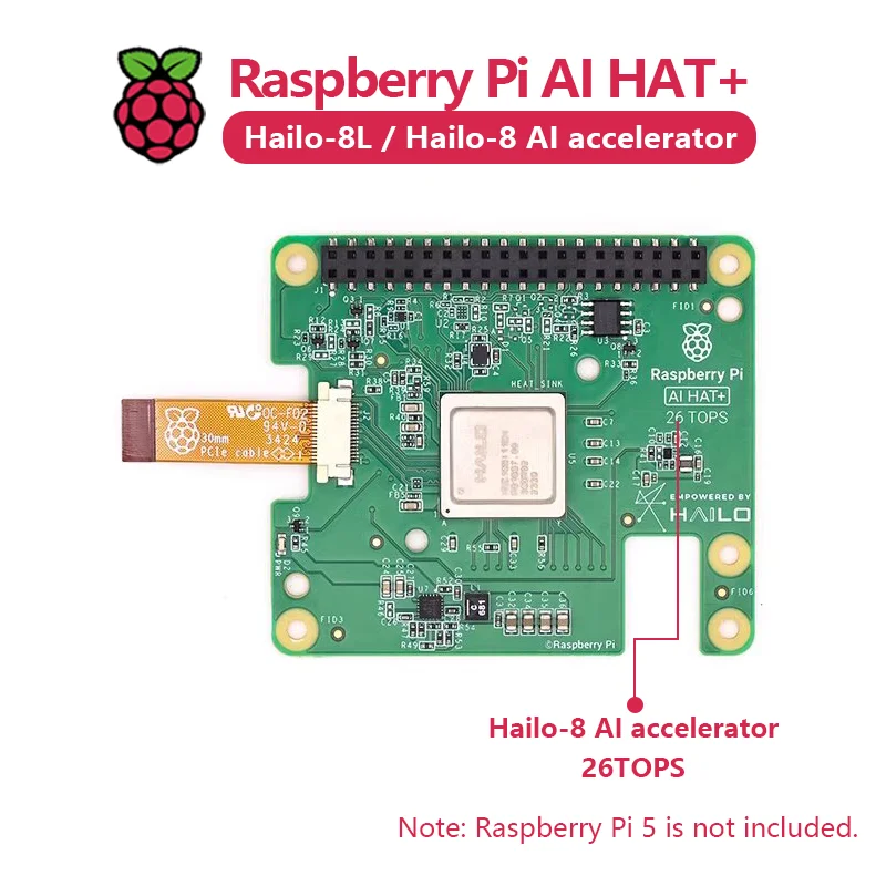Kit oficial de inteligencia artificial Raspberry Pi 5 AI HAT+ con módulo acelerador Hailo8l/Hailo8, 13Tops/26Tops - imagen 5