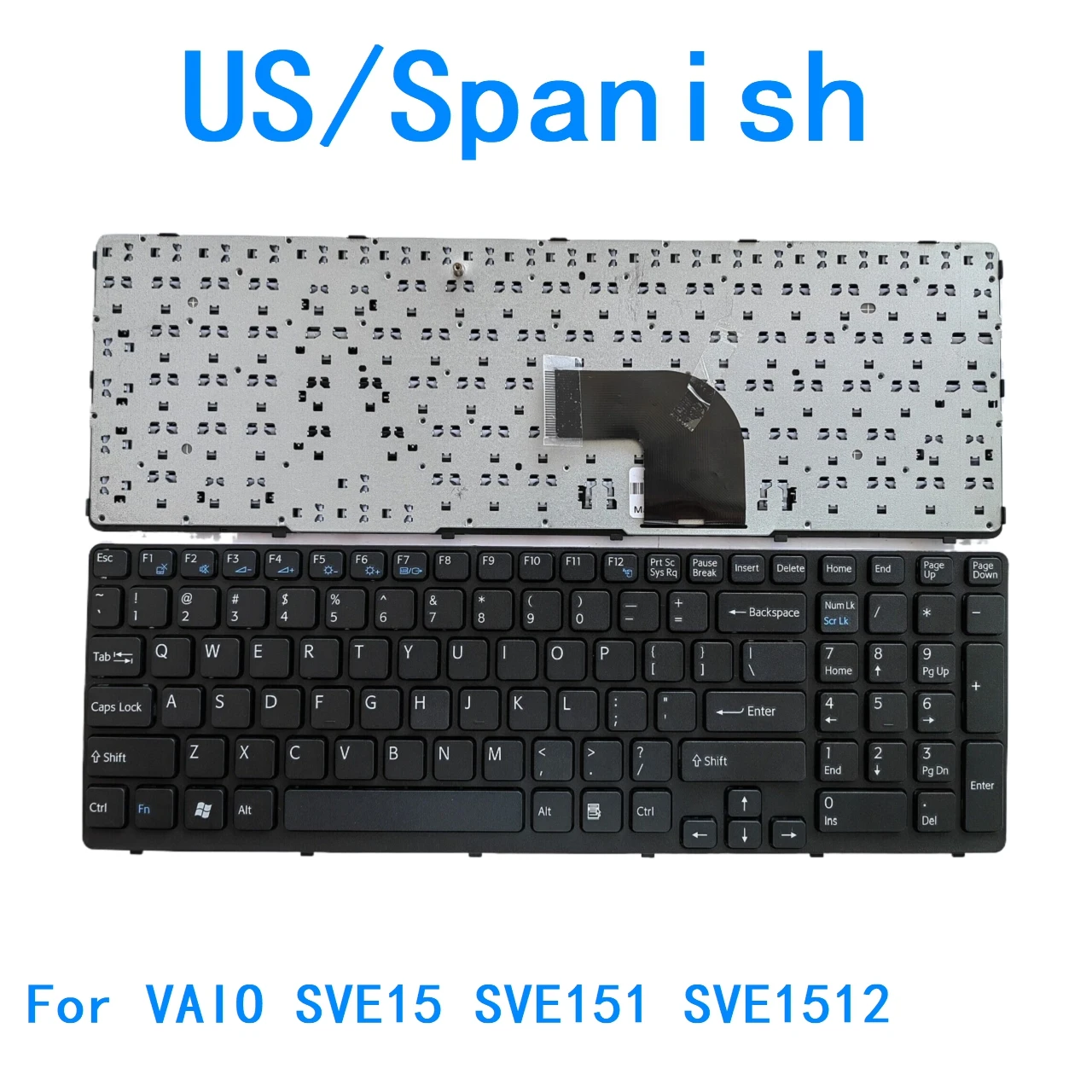 Nuevo teclado de idioma español de EE. UU. para Sony VAIO SVE15 SVE151 SVE1512 teclado de repuesto para PC portátil