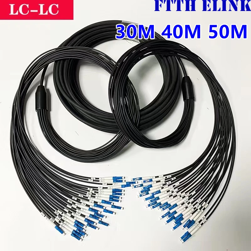 24C cable de conexión de fibra óptica blindada 30m 40m 50m LC SC FC APC ST TPU LSZH impermeable al aire libre 24 núcleos 24 fibras puente FTTH