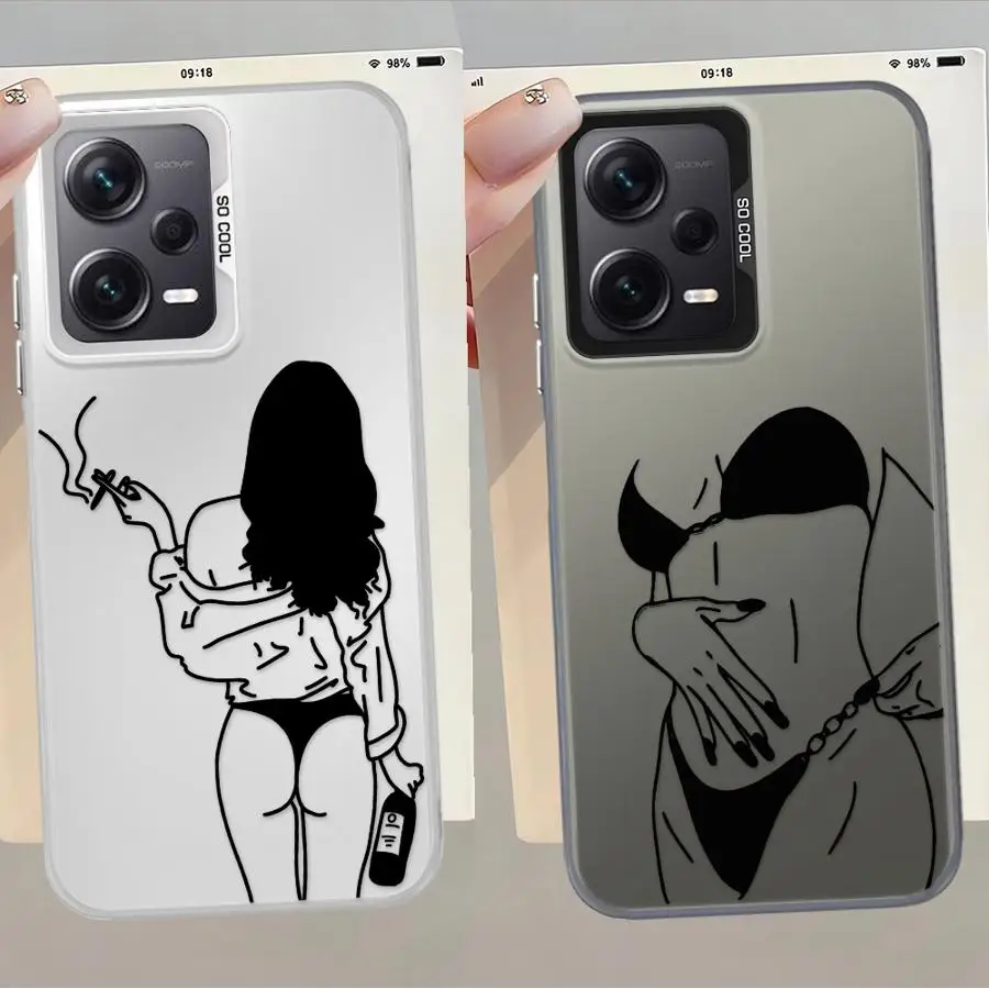 Funda trasera para teléfono Beautifu Line Art para Xiaomi Mi 11 Lite 13T 12T Pro - imagen 2