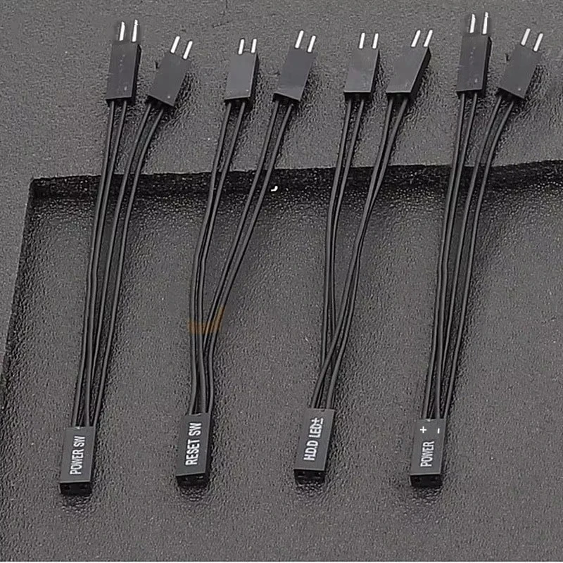 Panel frontal Power+ - Reinicio de alimentación SW HDD 1 a 2 juegos de cable divisor de extensión compatible con interruptor de arranque dual