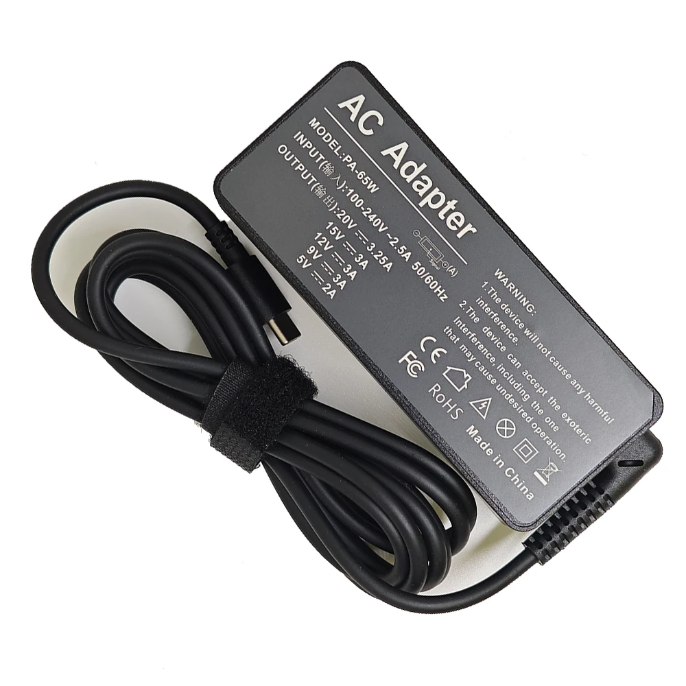 20V 3.25A 65W USB Type-C AC Laptop Power Adapter Charger For Lenovo Thinkpad X1 Carbon Yoga X270 X280 T580 P51 P52s E480 E470 - imagen 2