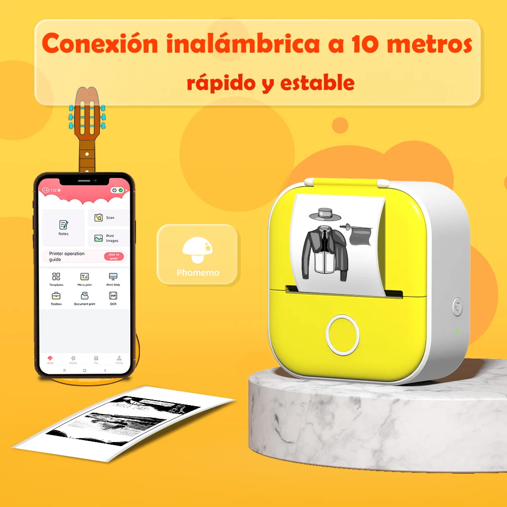 【Droshipping】Phomemo T02 impresora térmica portátil Mini impresora de impresión térmica máquina de etiquetas adhesivas de bolsillo varias etiquetas de papel - imagen 3