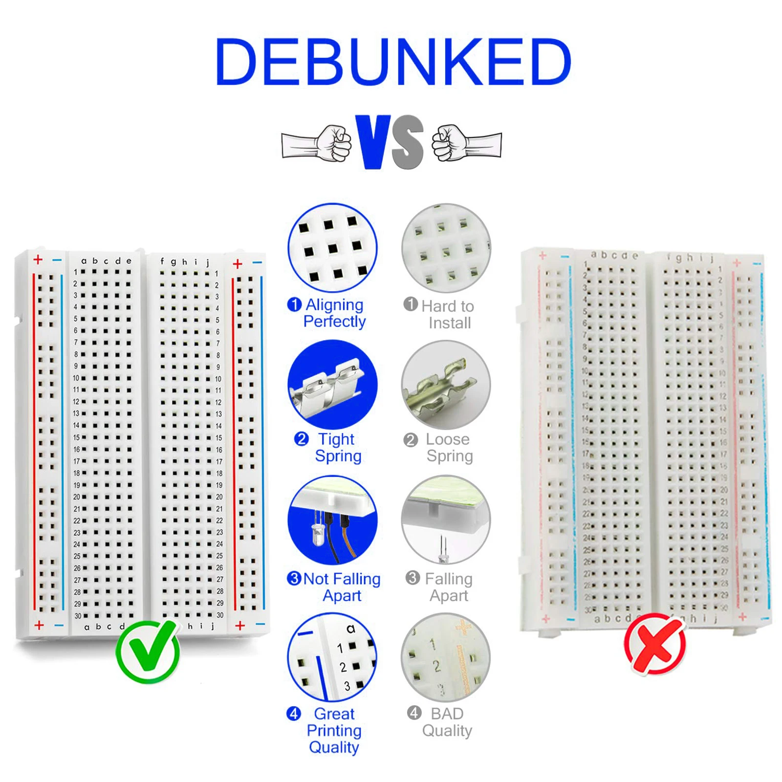 Placa de pruebas sin soldadura, prototipo de MB-102, puente PCB Universal, Dupont, 400 / 830 puntos de conexión - imagen 5