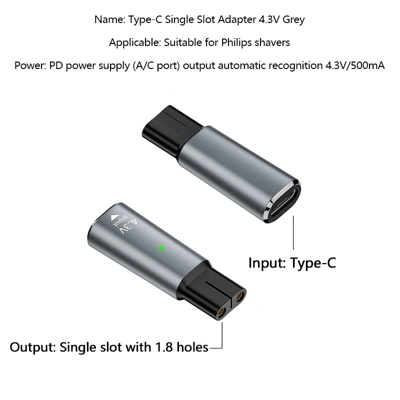 Para Philips Shaver tipo C a 2 pines conectores tipo C hembra a 2 pines hembra adaptadores convertidores para carga de afeitadora - imagen 5