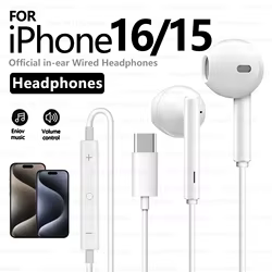 Auriculares con Cable iPhone 13-16 Estéreo con Micrófono