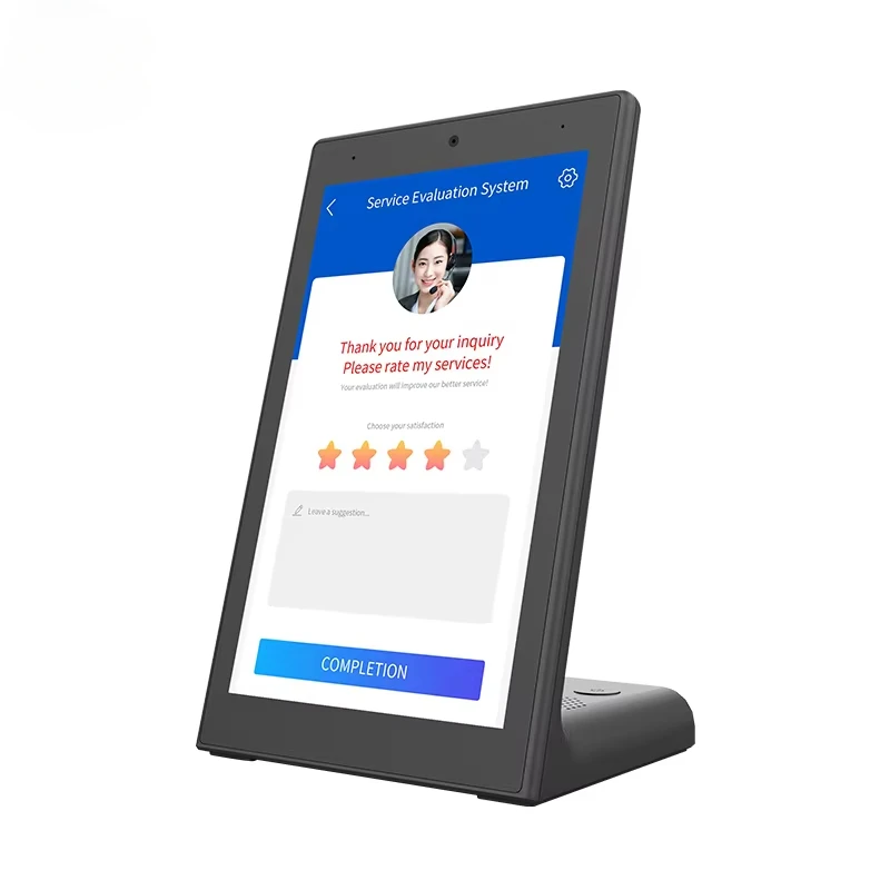 Tableta independiente con retrato en forma de L para escritorio, pantalla táctil Ips de 8 pulgadas, Terminal Pos, tableta para habitación de Hotel con puerto serie RJ45 - imagen 2