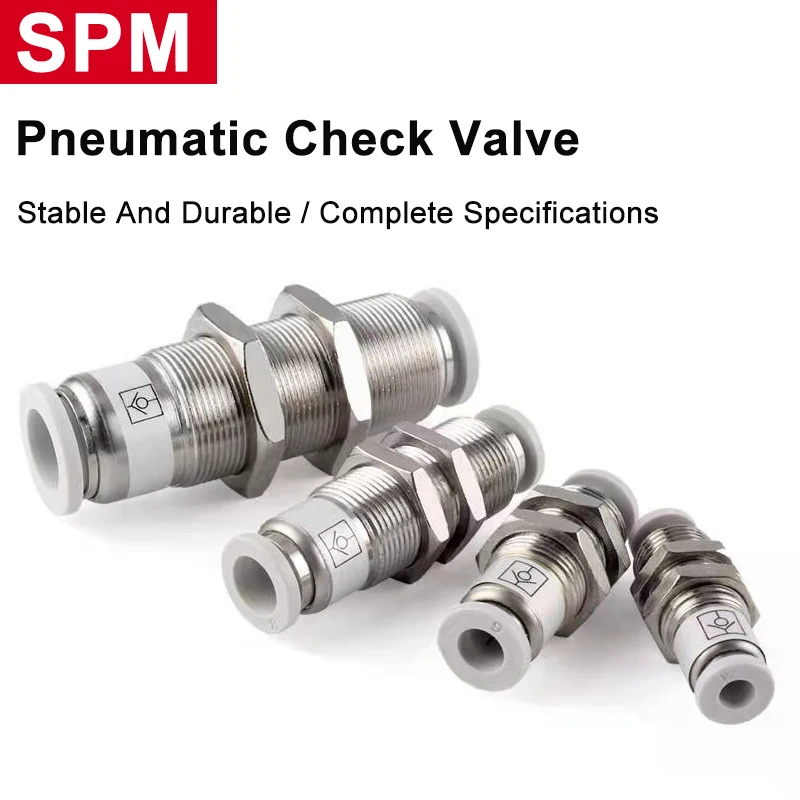 Válvula de retención SPM4/6/8/10/12, válvula unidireccional de partición, junta traqueal neumática, conector deflector de prevención de reflujo de Gas