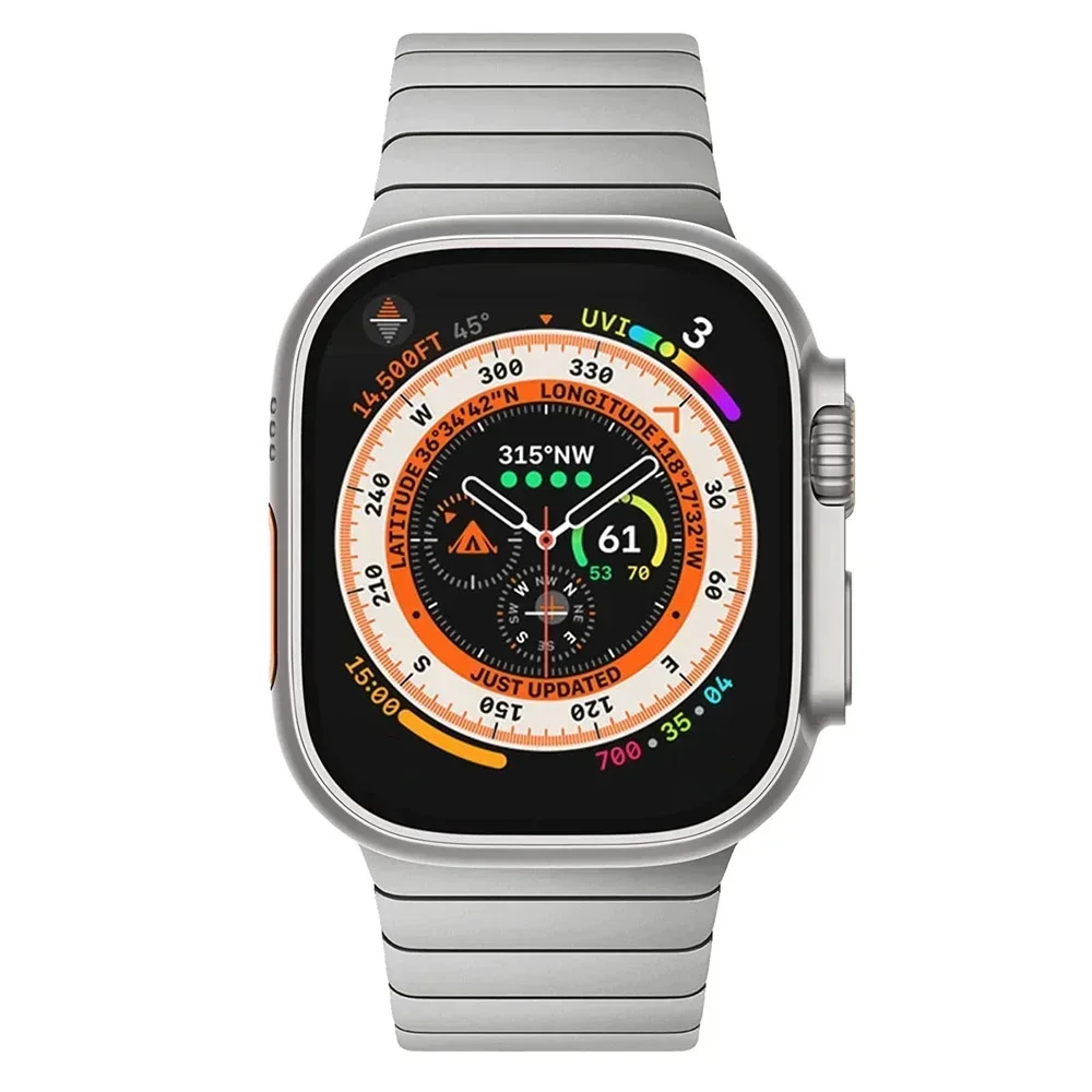 Correa de acero inoxidable para Apple Watch, banda de 44mm, 41mm, IWatch Ultra 49mm, 6 SE, 5, 4, 44mm, 40mm, 3, 42mm, accesorios de pulsera de eslabones - imagen 3