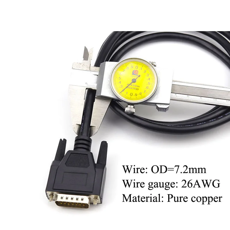 Cable de conexión DB15 de grado Industrial, Cable de datos de 15 Pines, chapado en oro, 26AWG, blindado, macho a hembra, línea de extensión de puerto paralelo - imagen 4