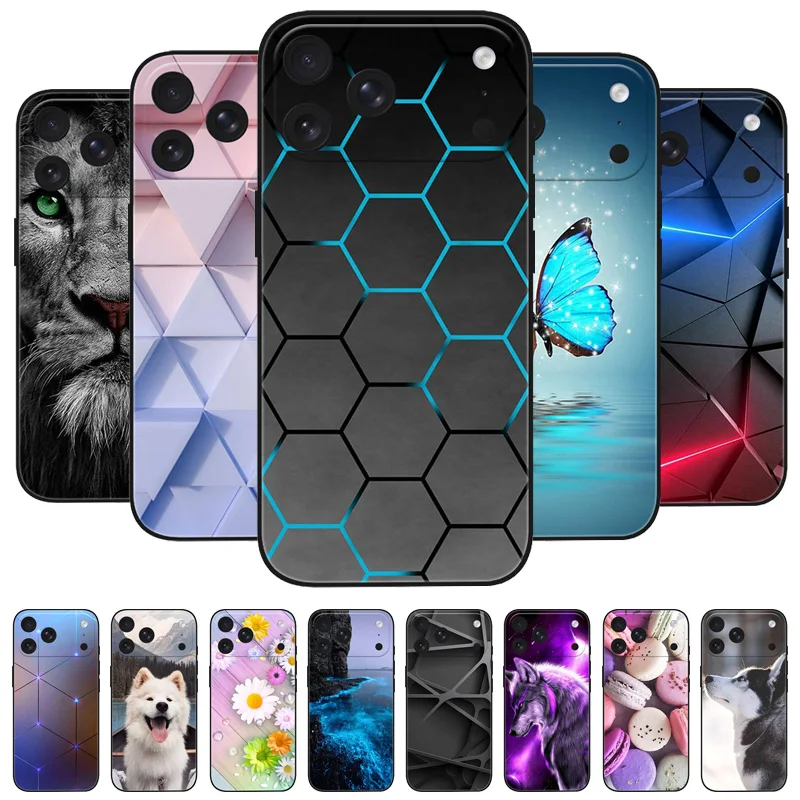 Para iPhone 17 Pro Max Funda 17air Funda de lujo TPU a prueba de golpes Funda de silicona de dibujos animados para iPhone 17 Pro 17 air Coque