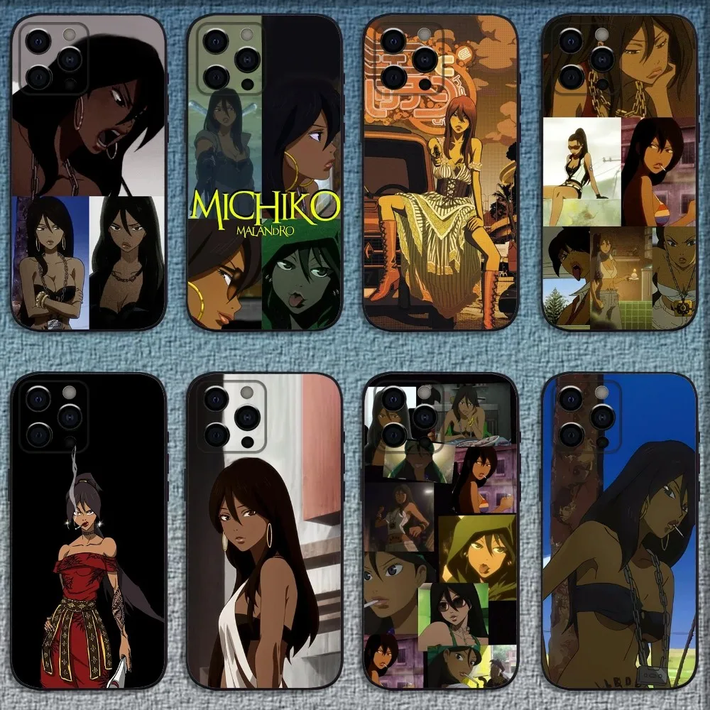 Funda de teléfono Michiko To Hatchin, carcasa negra suave para iPhone 16,15,14,13,12,11,Pro,X,XS,Max,XR,Plus,Mini