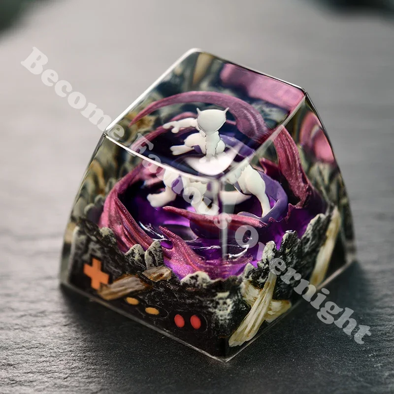 Teclas de Pokémon Mewtwo Umbreon eje transversal Pikachu Journeys Keycap nuevo estéreo Linda ilustración Teclado mecánico teclas de resina - imagen 5