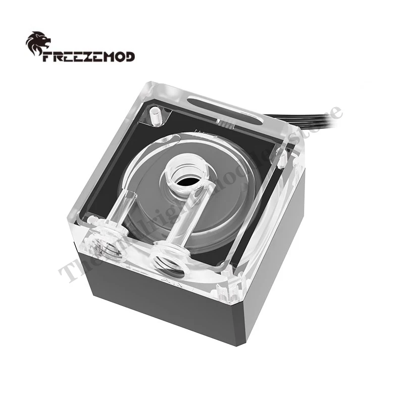 FREEZEMOD Bomba de agua silenciosa para refrigeración por agua para computadora, potencia Molex de 4 pines + PWM de 4 pines, flujo 650L/H, 5V ARGB PU-FS4M-J opcional - imagen 4