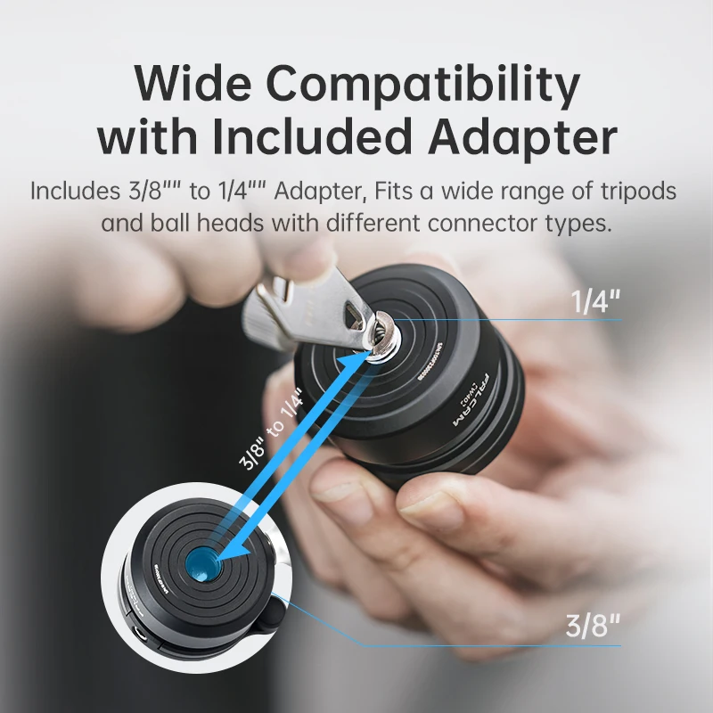 Ulanzi FALCAM Mini cabeza de bola tipo cuenco (W40) ±8 °   Ajuste de inclinación 360 °   Carga de ajuste de nivel Cabezal de bola de metal de 5 kg - imagen 4