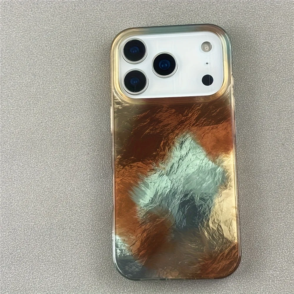 Funda de teléfono con patrón glacial láser de Color degradado azul marrón de lujo para iPhone 17 16 15 14 13 12 11 Pro Max XS XR X 7 8 Plus - imagen 4