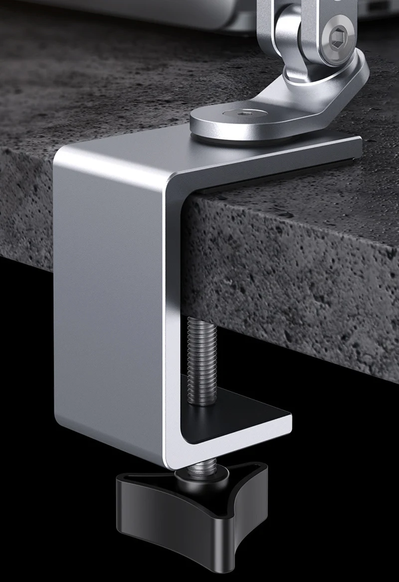 Tornillo de fijación Clip lateral 360 °   Soporte de escritorio para tableta y teléfono con altura ajustable y rotación para tableta de teléfono móvil de 4-12,9 pulgadas - imagen 5