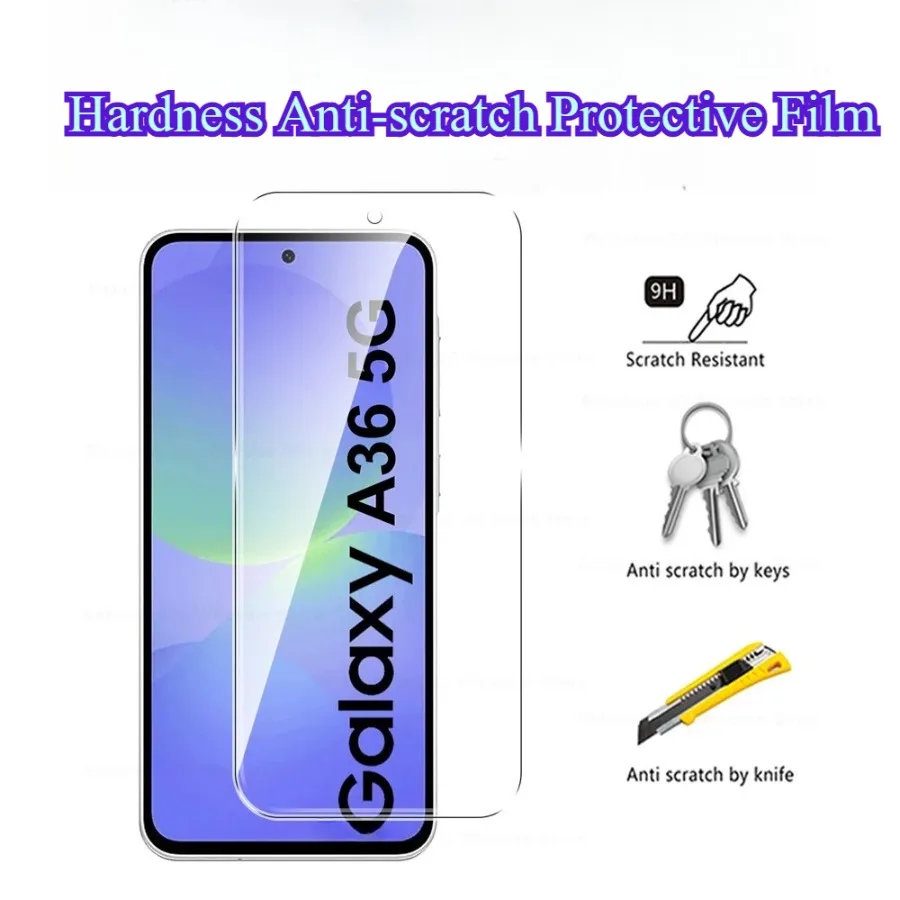 Vidrio templado 2 en 1 para Samsung Galaxy A56 A16 A36 A35 película protectora de pantalla de lente de cámara para Samsung A06 A14 A55 A26 A15 A34 - imagen 3