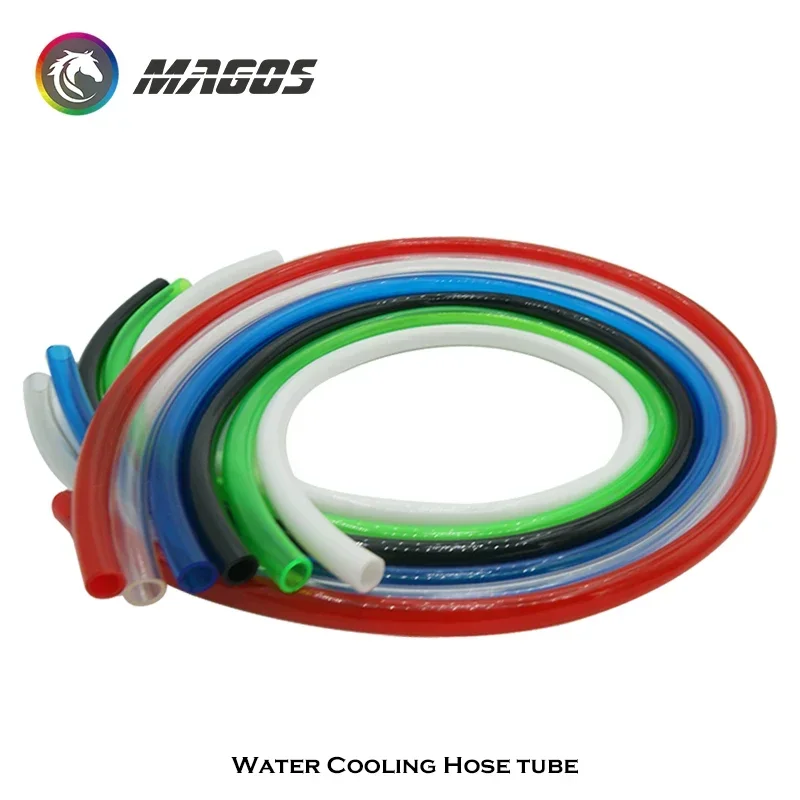 Manguera suave de 1M, tubo suave de PVC de 9,5mm y 12,7mm, tubo transparente ID10/13MM, azul, blanco, negro y rojo para refrigeración por agua de PC