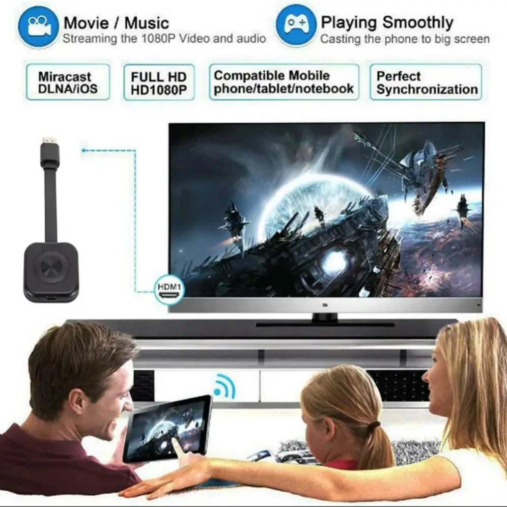 GRWIBEOU Receptor Inalámbrico 1080p HDMI Miracast AirPlay Dongle - imagen 2