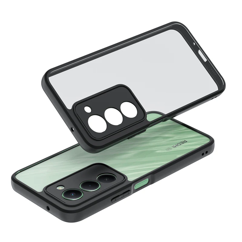 Funda de teléfono hueca con borde negro para Xiaomi Redmi 15 5G Funda Global para Redmi 15 5G Global transparente чехол Funda trasera - imagen 5