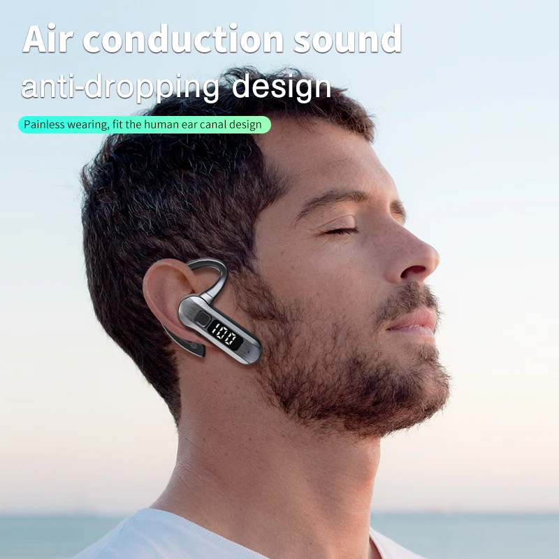 Auriculares inalámbricos de conducción ósea M26 Bluetooth 5,2 pantalla Digital de alta potencia Control de voz para responder auriculares de negocios sin oídos - imagen 3