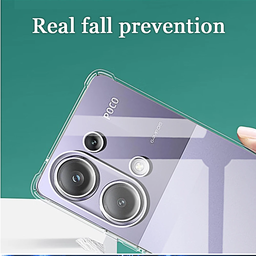 Funda de teléfono a prueba de golpes para Xiaomi Poco M6 Pro 4G M5s M4 M3 Pro 5G, funda trasera suave de silicona transparente TPU M 6 5 4 3 Pro - imagen 5