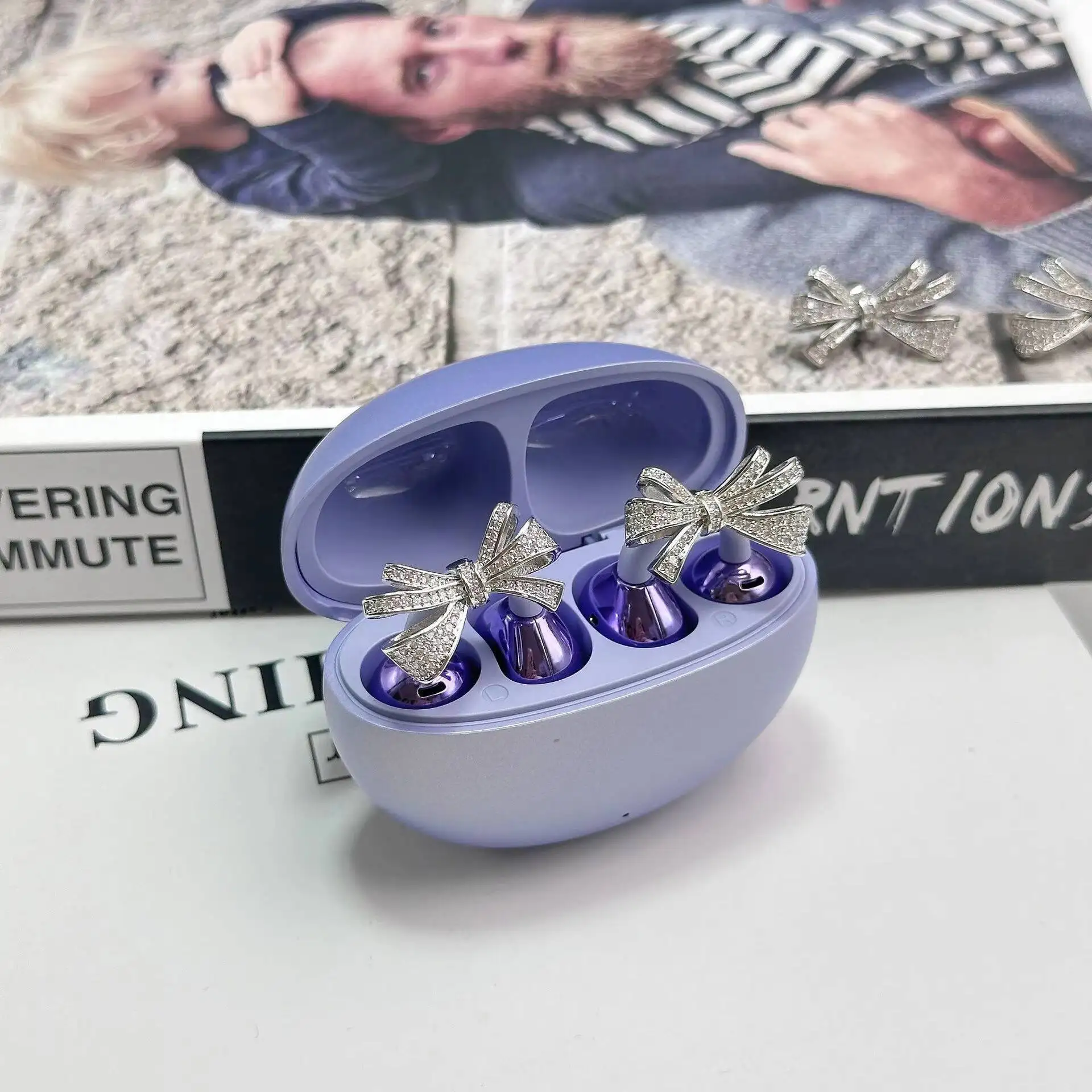 DIY Clip de oreja estilo decoración de auriculares arco explosivo brillante estilo mariposa decoración de auriculares para Clips de oreja Freeclip - imagen 4