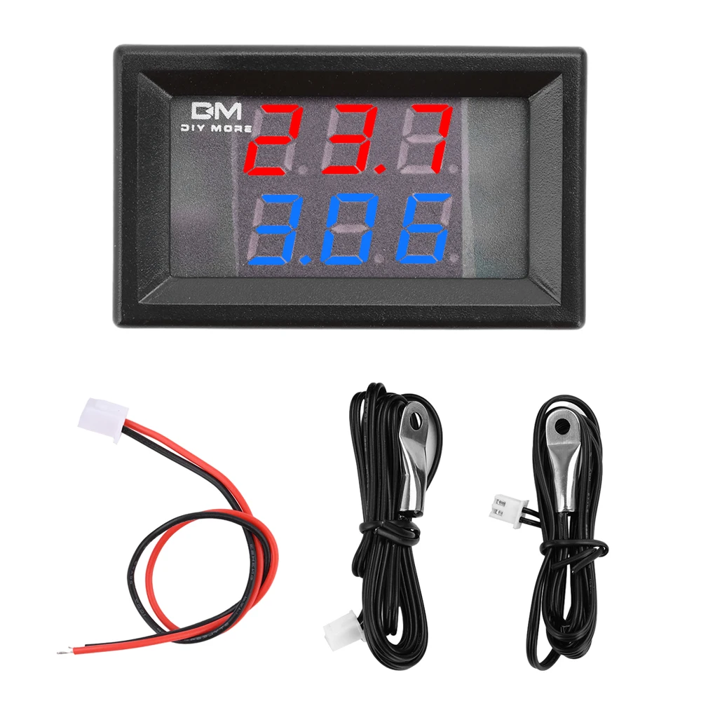 DC 4V a 28V 0,28 pulgadas Mini LED pantalla Dual Sensor de temperatura Digital NTC probador de temperatura de sonda de Metal impermeable - imagen 5