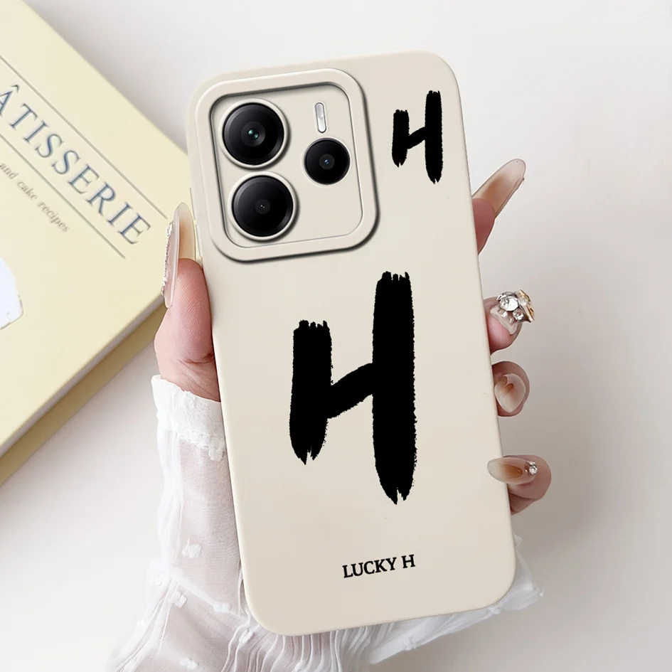 Para Xiaomi Redmi Note 14 5G funda de lujo A Z letras iniciales funda protectora de silicona suave para Redmi Note 14 4G Europa bolsa de teléfono - imagen 5