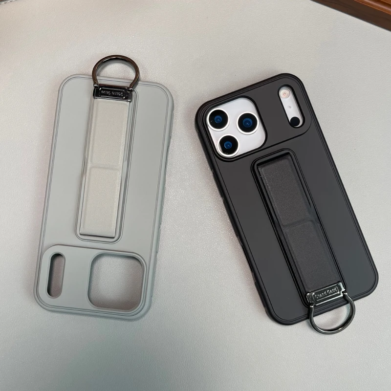 Funda de teléfono con anillo de soporte de empuje de Metal mate de Color sólido de lujo para iPhone 17 Pro Max Air 15 13 14 16 Pro Max cubierta trasera de parachoques - imagen 3