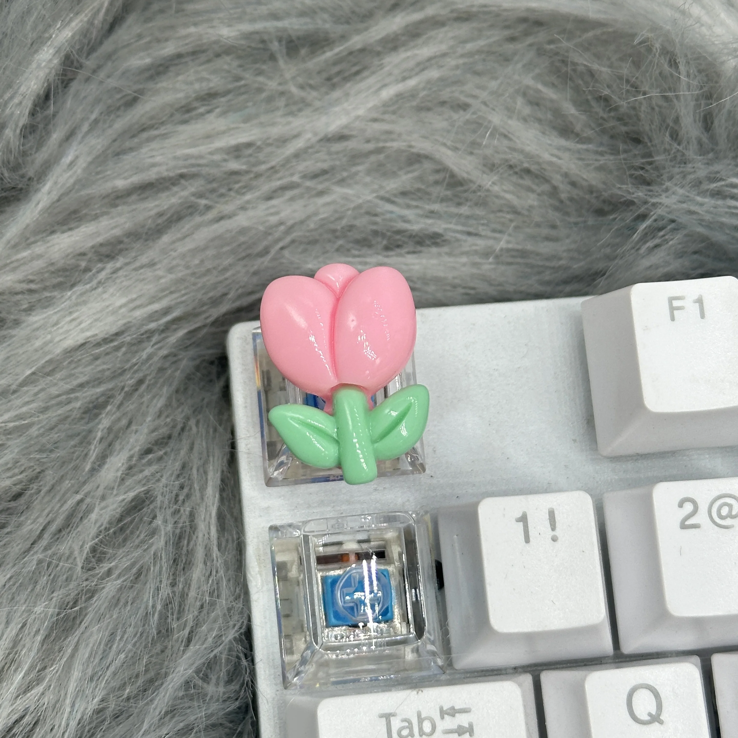 Teclas DIY con lindas melodías florales, teclado mecánico cruzado semitransparente, base ESC, teclas rosas semitransparentes - imagen 2