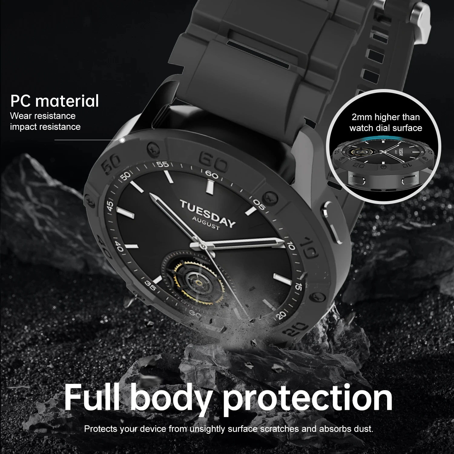 SIKAI-funda protectora de pantalla antiarañazos, ligera, a prueba de golpes, para Xiaomi Watch S3, funda para reloj inteligente - imagen 3