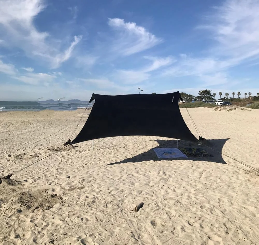 Tienda de campaña con protección UV50 para 3-4 personas, tienda parasol/abrigo solar de playa con poste de aluminio ligero