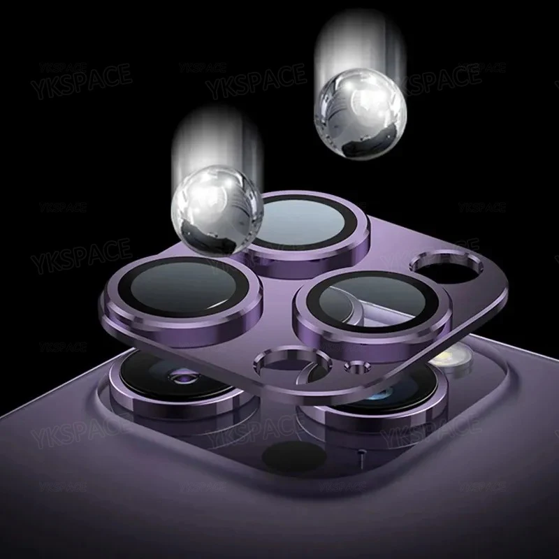 2 uds lente de cámara de aleación de Metal Protector de vidrio templado 9H para iPhone 11 12 13 mini 14 15 16 Pro Max Plus Protector de tapa protectora de lente - imagen 5