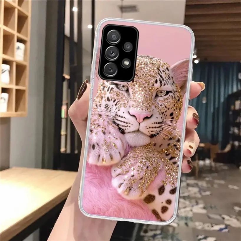 Funda de teléfono de silicona con estampado de leopardo rosa para Samsung Galaxy A52 A51 A50S A42 A32 A22 A12 A02S A30S A20S A10S A41 A31 A21S A40 A30 A - imagen 5