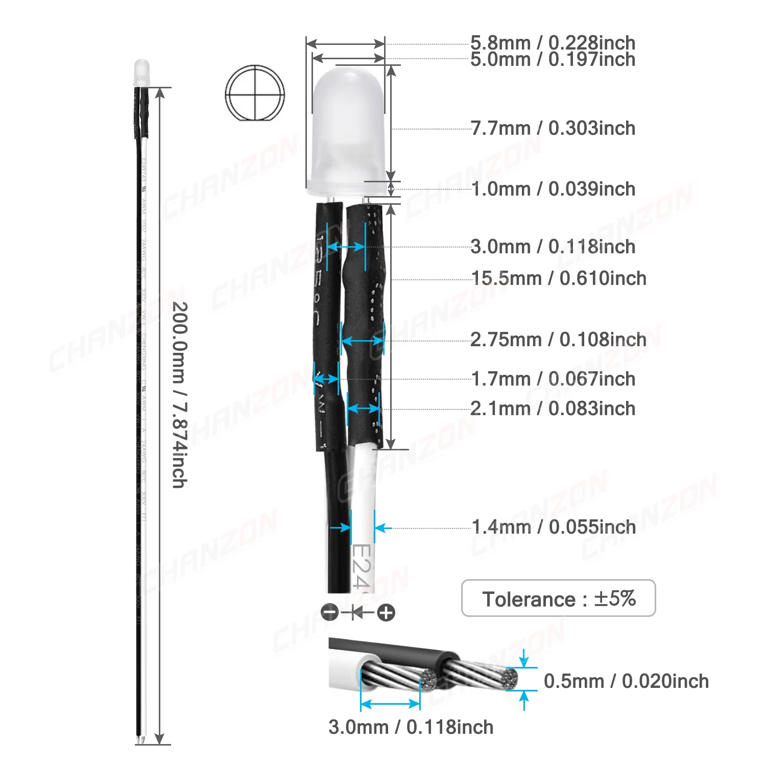 Kit de diodos LED precableados de 120 Uds., 5mm, 12V, cuentas de luz, blanco cálido, rojo, verde, azul, amarillo, conjunto de lámpara de cable emisor precableado, surtido - imagen 2