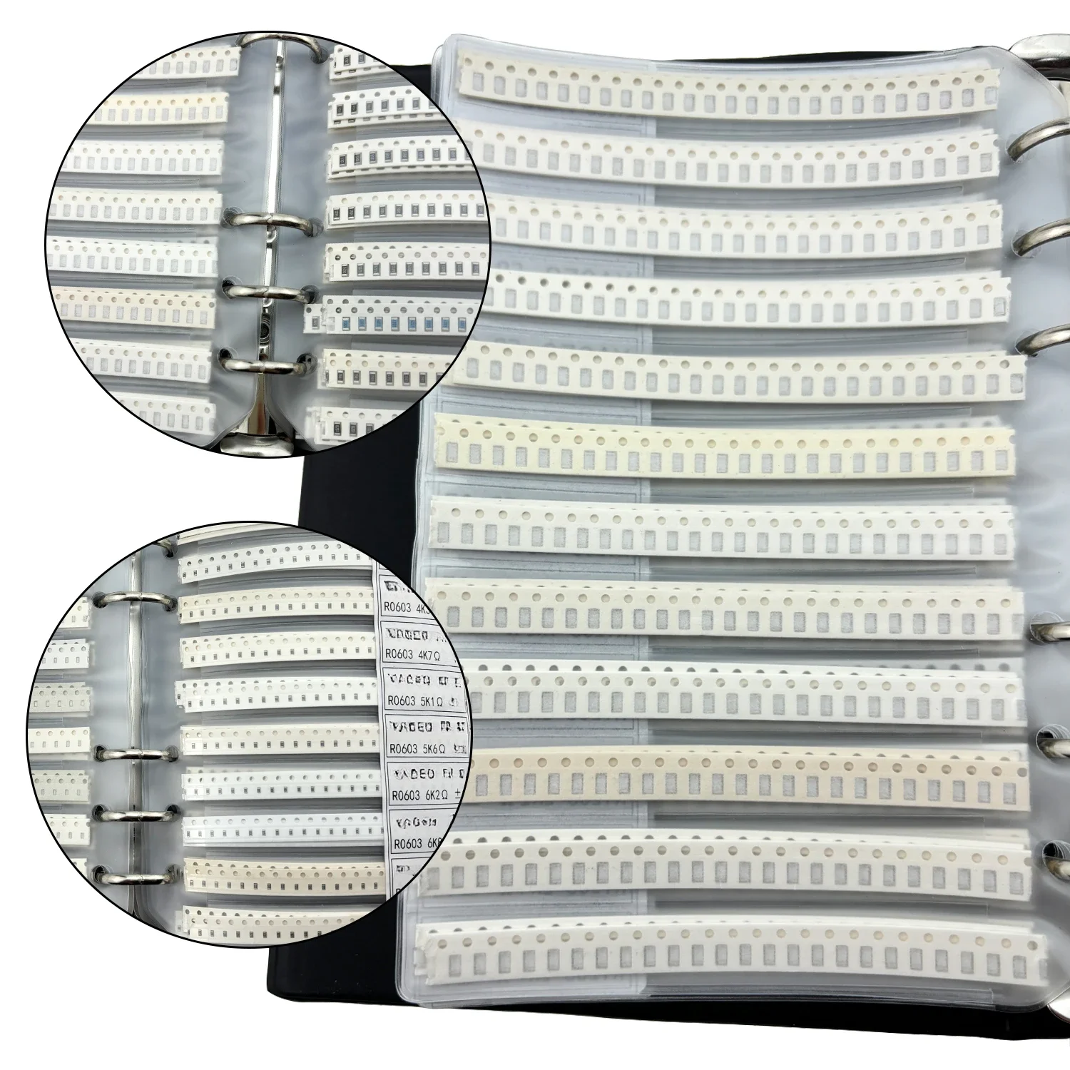 Kit de resistencias de Chip SMD, libro de muestras, 170 tipos, 0201, 0402, 0603, 0805, 1206, 5%, 8500, 0R-10M, piezas - imagen 5