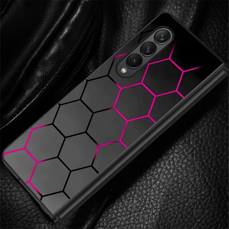 Funda con diseño de panal a la moda para Samsung Galaxy Z Fold6 Z Fold4 5G Z Fold3 Z Fold5 5G ZFold4, funda dura a prueba de golpes para PC - imagen 5