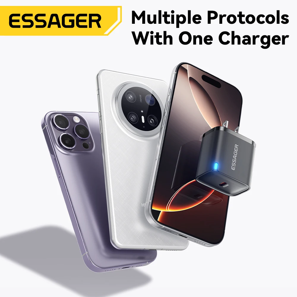 Essager Mini 30W tipo C cargador PD QC3.0 cargador rápido tipo C para iPhone 16 15 14 13 Pro Samsung S25 Xiaomi iPad adaptador de viaje - imagen 4
