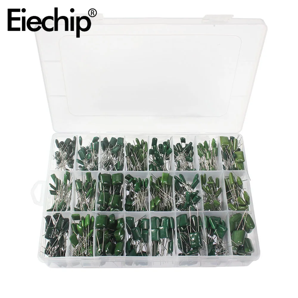 Kit de condensadores de película de poliéster, conjunto de 180/660 piezas, 100V, 18/24 valores, 2A331, 2A471, 2A561, 2A681, 2A102, 2A102J, 2A152J, 2A222J - imagen 2