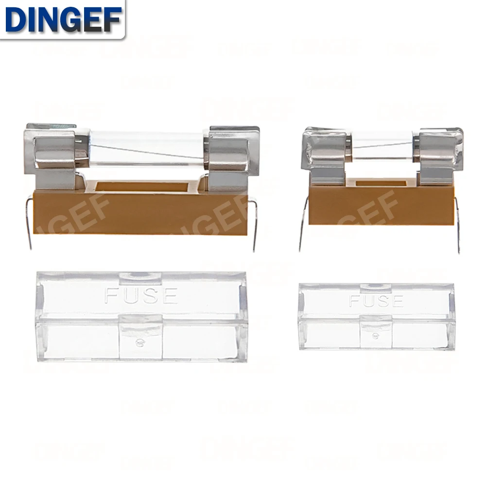 5 uds 5*20mm 6*30mm 250V portafusibles de vidrio soporte transparente con cubierta transparente bloques de fusibles 5X20MM 6X30MM cabezal de seguro - imagen 3