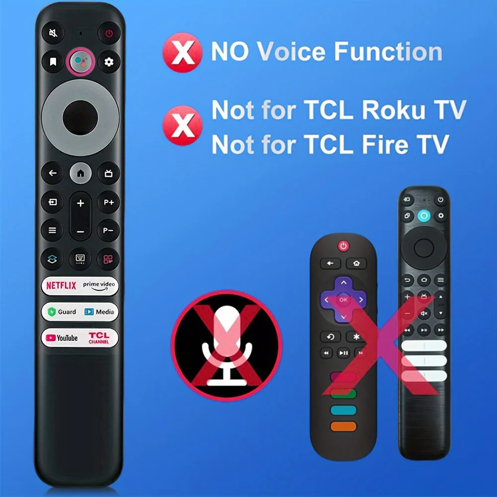 MRSVI Control remoto de repuesto RC902V para TCL Android TV Mini-LED QLED 4K UHD Smart TV con Netflix, Prime Video, YouTube - imagen 4