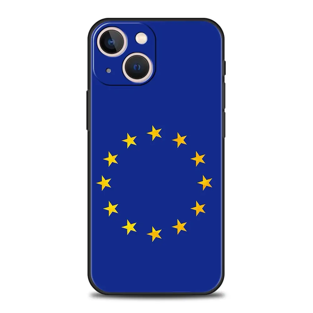 Funda para Teléfono iPhone 17 16e 15 14 13 12 11 Pro Max SE 7 8 Plus, Carcasa de TPU Suave con Bandera de la UE para iPhone 16 - imagen 5