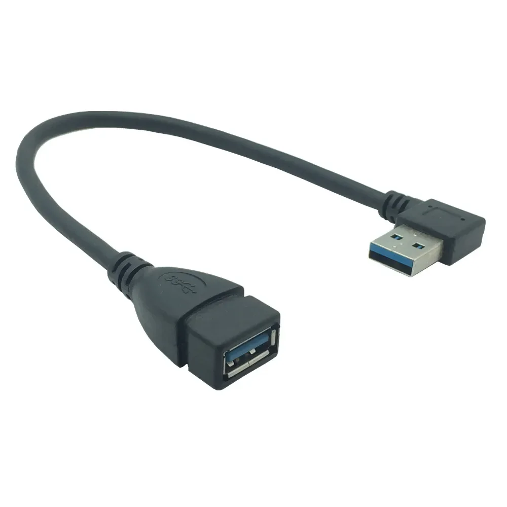 Adaptador de extensión USB 2,0 A macho A USB hembra, cable negro, 20cm, 90 grados arriba, abajo, izquierda y derecha - imagen 4