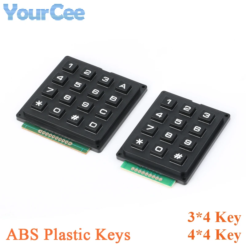 3*4 4*4 commutateur matriciel clavier clavier ABS touches en plastique Module de matrice 4x4 3x4 12 16 touches bouton interrupteur à Membrane Kit de bricolage pour Arduino